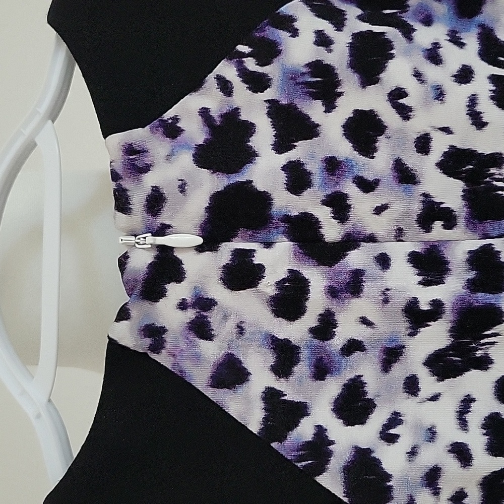 Cach Purple Leopard Print Panel Bodycon Dress Siz… - image 7